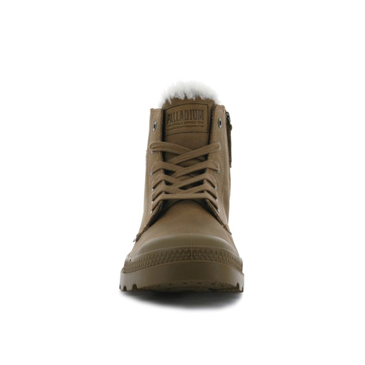 Palladium Pampa Hi Pilot Women's Boots Brown | UK Q961-SIR